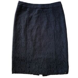 HALOGEN women’s black lace pencil skirt sz 2